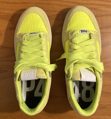 Zapatillas deportivas P448 para hombre 40 (~7 EE. UU.) o unisex hechas en Italia amarillo neón + gamuza Foto 1 de 4