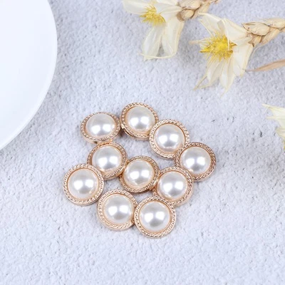 10x Pearl Metal Shank Buttons for Sewing Scrapbooking DIY Craft Decoratio ZCPQH - Image 1 of 4