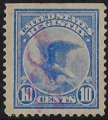US Scott F1 Registration used, CV$14, VF centering, SE at top.	. (a7673a - Image 1 of 2