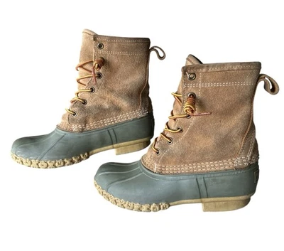 L.L. Bean Boots Bota de Pato de Goma EE. UU. TALLA 6M Verde Marrón Caza Pesca Impermeable Foto 1 de 4