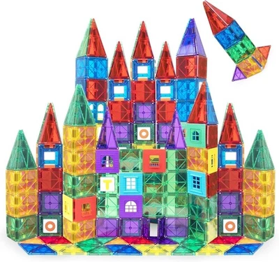 Playmags Magnetic Tiles for Kids – 100pcs Magnet Building Set Toddlers...  - Image 1 of 4