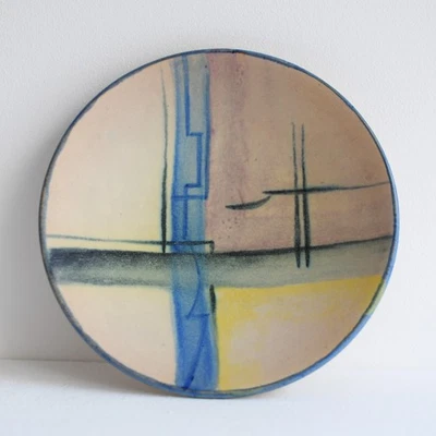 Hildegard Delius Rheinsberg Teller rund Keramik Art Deco handbemalt um 1930 - Bild 1 von 4