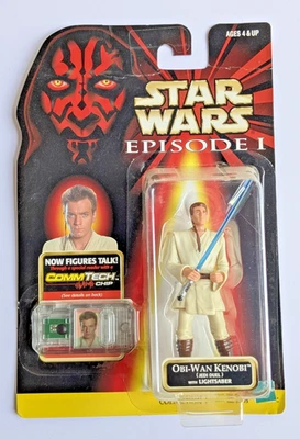 Figura de acción Hasbro Star Wars Episodio 1 Obi Wan Kenobi 1999 CommTech NUEVO Foto 1 de 2