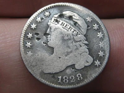 1828 Capped Bust Silver Dime 10C- Small Date- Good/VG Details - Image 1 of 4