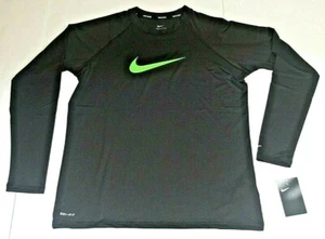 Nike Dri-fit NESSA421-006 Womens Size Large Black Swim Shirt UPF 40+ NWT - Picture 1 of 6