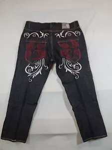 Vintage Red Ape Jeans Men's 40 Straight Embroidered Y2K Grunge Gray 100% Cotton - Picture 1 of 10