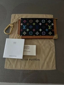 Louis Vuitton X Takashi Murakami Black Multicolor Key Ring with Coin Pouch japan - Picture 1 of 10