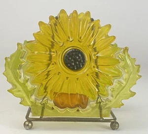 Late 1960's Jul Tone of California Mod Retro Lucite Sunflower Napkin Holder - Picture 1 of 9