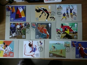 2011 PHQ 352 OLYMPIC & PARA GAMES SET OF 10 FDI FRONT SPECIAL HANDSTAMPS - Picture 1 of 5