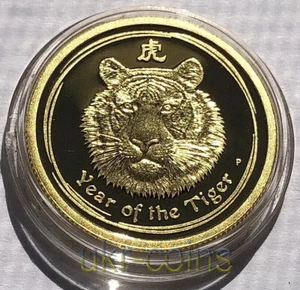 2010 Australia Lunar II Year of the Tiger 1/4 Oz Gold Proof Coin $25 Dollars - Picture 1 of 10