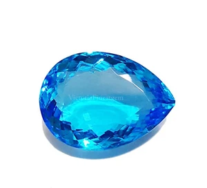 Piedra preciosa suelta con forma de pera de topacio azul de 31,40 quilates - Imagen 1 de 7