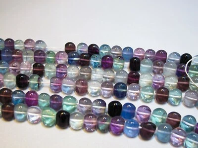 Multi fluorite triangular beads 10mm. Natural gemstone beads. Full strand 16'' - Image 1 of 4