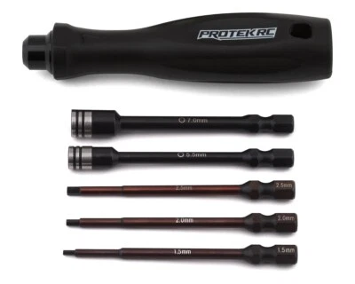 ProTek RC TruTorque 5-Pc 1/4 Hex/Nut Driver Set 1.5 2.0 2.5mm Hex/5.5 7mm Driver - Image 1 of 3