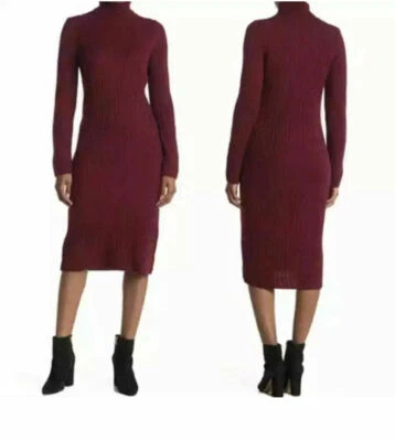 Vestido midi suéter cuello alto acanalado BB Dakota x Steve Madden talla XS NUEVO Foto 1 de 4