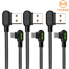 3 Pack Mcdodo For Iphone 14 13 12 11 Pro/xr/8/7 Usb Sync Charger 90 Degree Cable