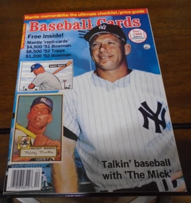 Baseball Cards Price Guide with insert cards 1988 December 3 Mickey Mantle cards - Image 1 of 3