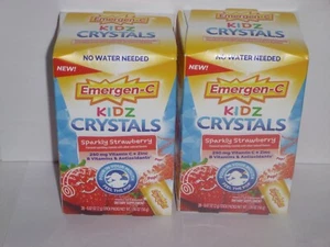 (2) Emergen-C Kidz Crystals - Sparkly Strawberry Flavor -28ct Each Best By 3/25 - Picture 1 of 1