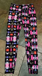 ATHLETA Small Bright Color Blur Sonar Freedom Leggings Back Zip Pckt #5922 - Picture 1 of 7