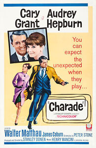 1963 CHARADE AUDREY HEPBURN FILM POSTER A3 PRINT