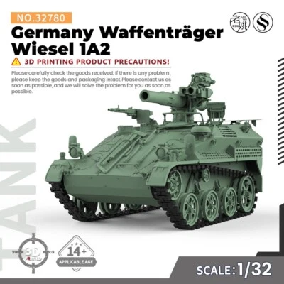 SSMODEL SS32780 1/32 Military Model Kit Germany Waffenträger Wiesel 1A2 WOT - Image 1 of 4