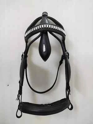 Driving Harness Bridle Black Leather Premium Quality For Horse Full Size. - Image 1 of 4