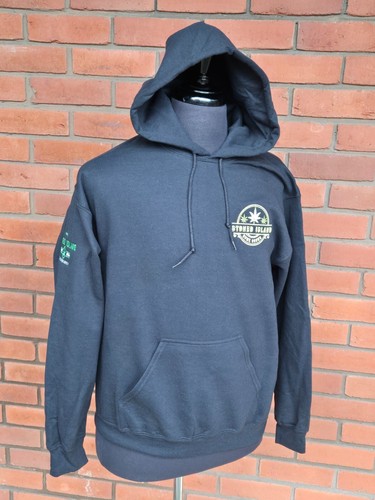 STONE ISLAND Felpa nera con cappuccio Stoned Island coltivata in casa