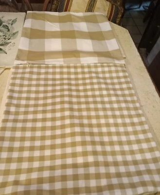 Pair of Beige Brown Plaid Print Throw Pillows  18 x 18 - Image 1 of 2