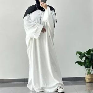 Maxi Vestido Dubai Mujeres Manga Ala de Murciélago Batas Largas Pavo Islámico Ramadán Vestidos - Imagen 1 de 33