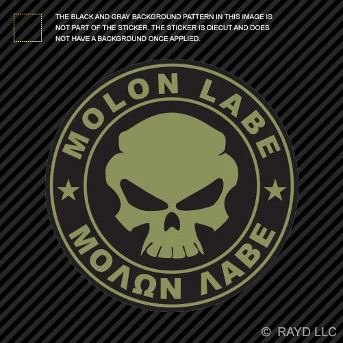 Calcomanía adhesiva de vinilo OD Green Molon Labe ven a llevarlos segunda enmienda v1b Foto 1 de 1