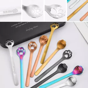 Carino cucchiaino da tè con artiglio zampa di gatto acciaio inox cucchiaino da caffè gelato cucchiaino da dessert * - - Foto 1 di 22