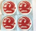 VAUXHALL GRIFFIN ALLOY WHEEL CENTRE CAP STICKERS X4 CORSA ASTRA WHITE RED 40mm