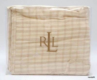 Nip $150 Ralph Lauren R d'Art Edredón Algodón/Lino Cuadros Estuche Falso Estándar ~Beige Foto 1 de 4
