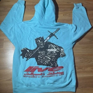 Sudadera con capucha gráfica Post Malone Hollywood's Bleeding Tour 2019 azul agua talla L grande - Imagen 1 de 7