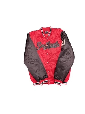 Chaqueta De Colección Y2K Southpole Bomber Satinado Universitario Logo Original Negra y Roja #21 XL Foto 1 de 4