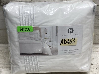 Juego de 3 edredón y fundas Queen bordado eslabones de cadena Hotel Collection blanco/blanco Foto 1 de 4