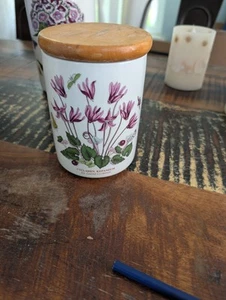 PORTMEIRION BOTANIC GARDEN STORAGE CONTAINER - IVY LEAVED CYCLAMEN PATTERN - Picture 1 of 4