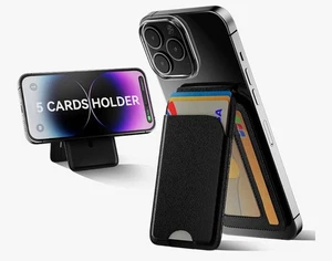MagSafe Wallet, 5 Card Holder with Stand, Magnetic Phone Wallet Stand iPhone 16 - Picture 1 of 6