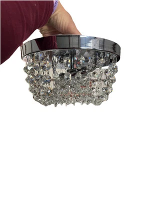 Lámpara de techo pequeña de cristal de montaje empotrado para dormitorio, pasillo, entrada  Foto 1 de 4