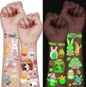 144Pcs Luminous Easter Temporary Tattoos Basket Stuffers Easter Decorations B... - Picture 1 of 7