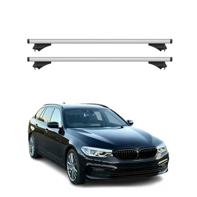 Barras transversales barras de techo de aluminio para BMW Serie 5 G31 Wagon 2017-2023 plateadas 2 piezas Foto 1 de 4