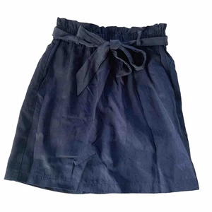 Topshop Juniors Petite taglia 0 blu navy sacchetto di carta gonna cravatta tasche in vita - Foto 1 di 8