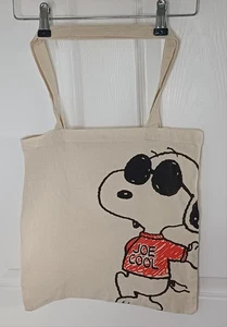 Snoopy Peanuts Joe Cool Shopping Bag Tote Small 100% Cotton Charlie Brown VGC - Picture 1 of 6
