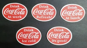 Coca Cola Lot of 5 Vintage Oval Cardboard Coasters - 1952 - NOS - Picture 1 of 9