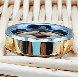 Glänzende Mitte & abgeschrägte Kante Wolfram Versprechen Band - 6 mm Damen Jubiläumsring - Bild 1 von 6