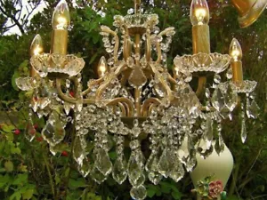 GORGEOUS ~ ~ ANTQ/VINT Style French 6 Light Brass Chandelier - Picture 1 of 4