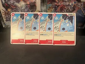 One Piece 4x Jimbei OP01-014 UC English NM/M!!! - Picture 1 of 2