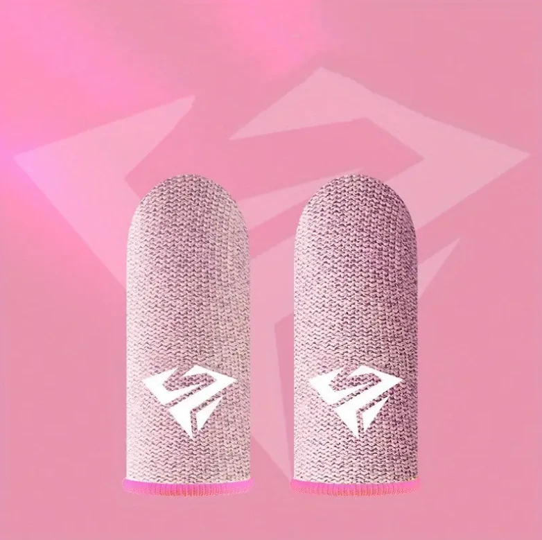 Par de fundas para dedos PUBG rosa a prueba de sudor para juegos manga para pulgar COD móvil Foto 1 de 1