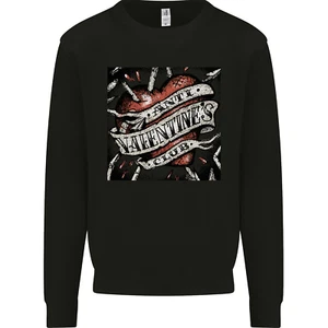 Anti Valentines Club Heart Singles Day Kids Sweatshirt Jumper - Picture 1 of 3