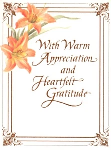 Orange Day Lily Lilies Thank You - Expression of Sympathy By Carlton - Set of 10 - Picture 1 of 3