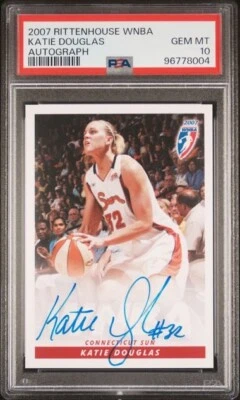2007 Rittenhouse WNBA Katie Douglas Autograph Connecticut Sun Purdue PSA 10 - Image 1 of 2
